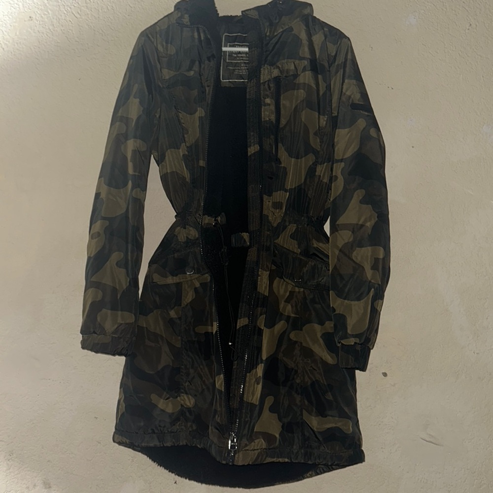 Lucky Brand camo long winter coat
